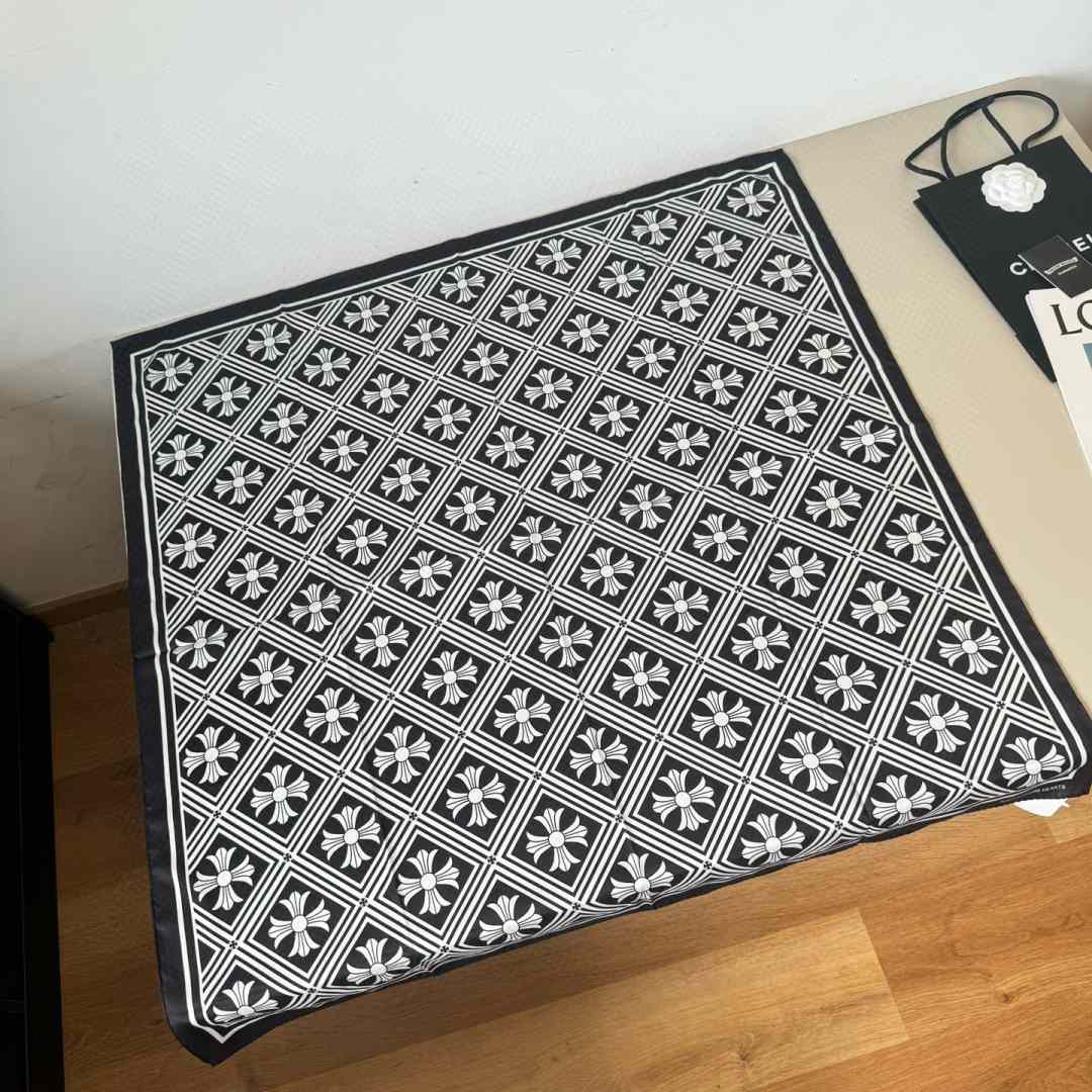 Chrome Heart Square Silk Scarf - FashionPlug