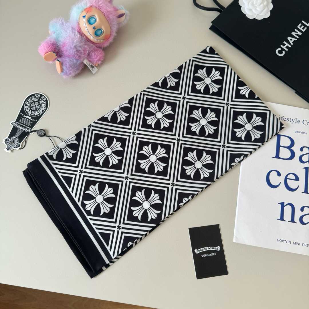 Chrome Heart Square Silk Scarf - FashionPlug