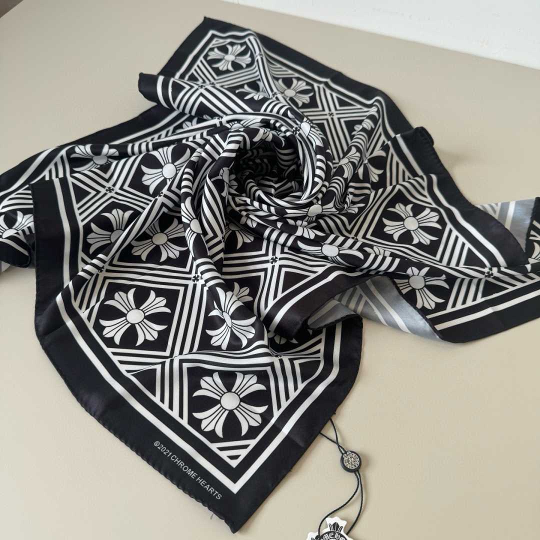Chrome Heart Square Silk Scarf - FashionPlug