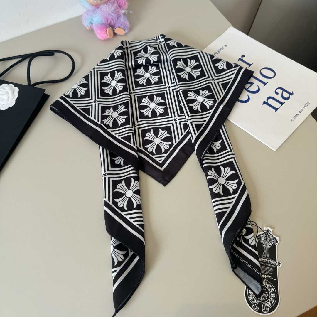 Chrome Heart Square Silk Scarf - FashionPlug