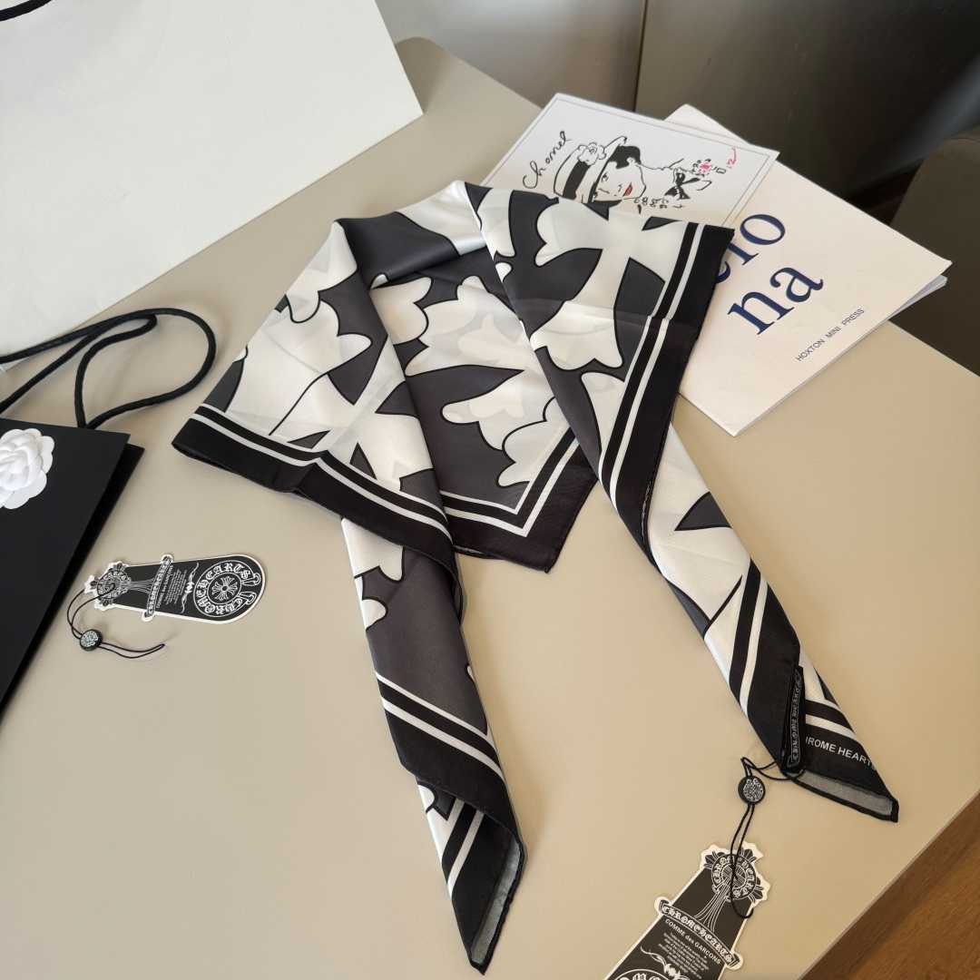 Chrome Heart Square Silk Scarf - FashionPlug