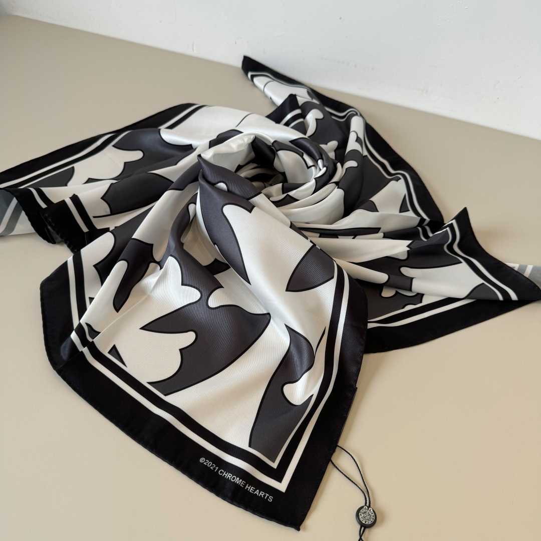 Chrome Heart Square Silk Scarf - FashionPlug