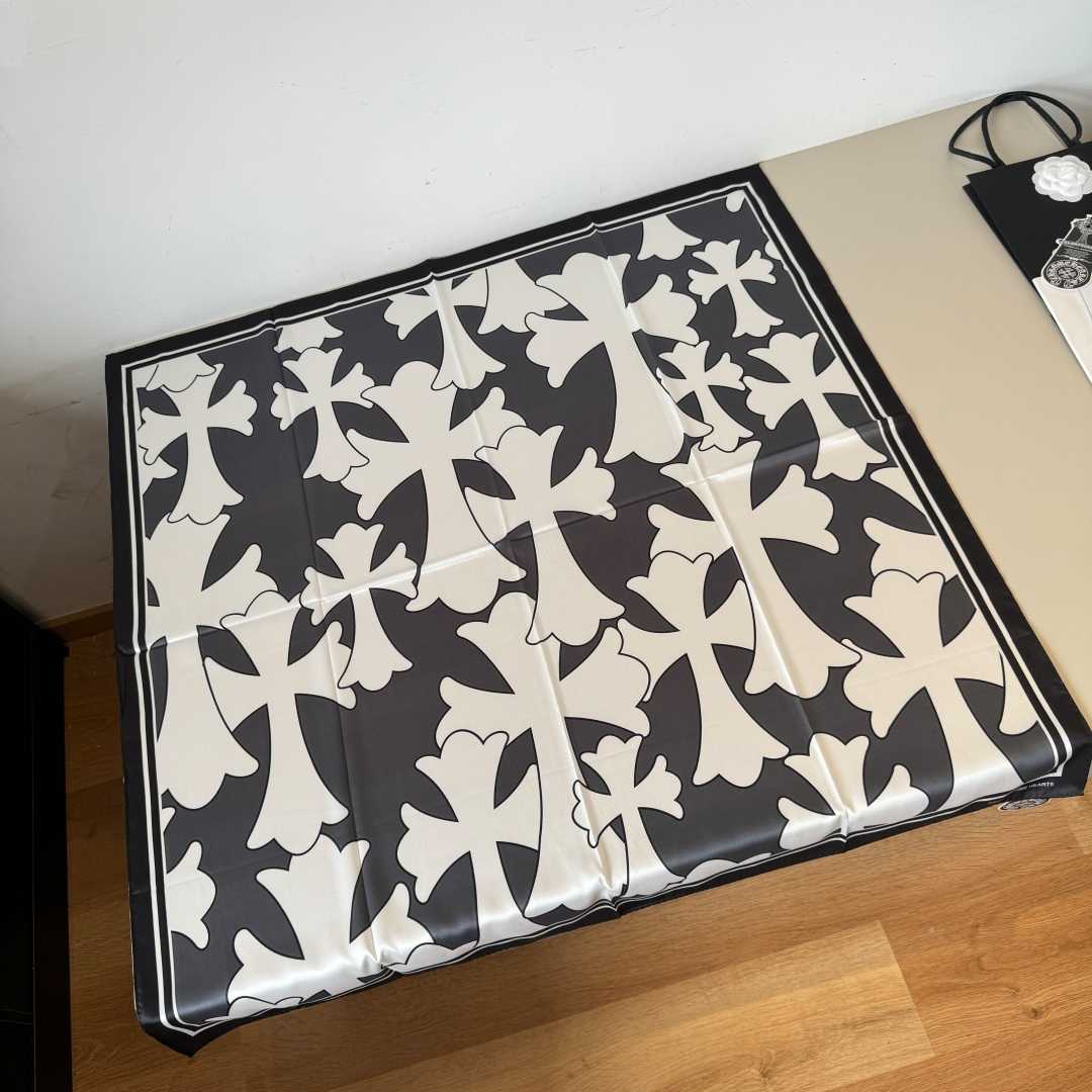 Chrome Heart Square Silk Scarf - FashionPlug