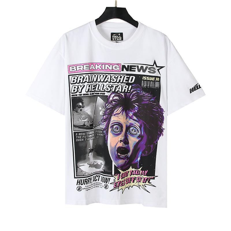Hellstar Breaking News T-Shirt 'White' - FashionPlug