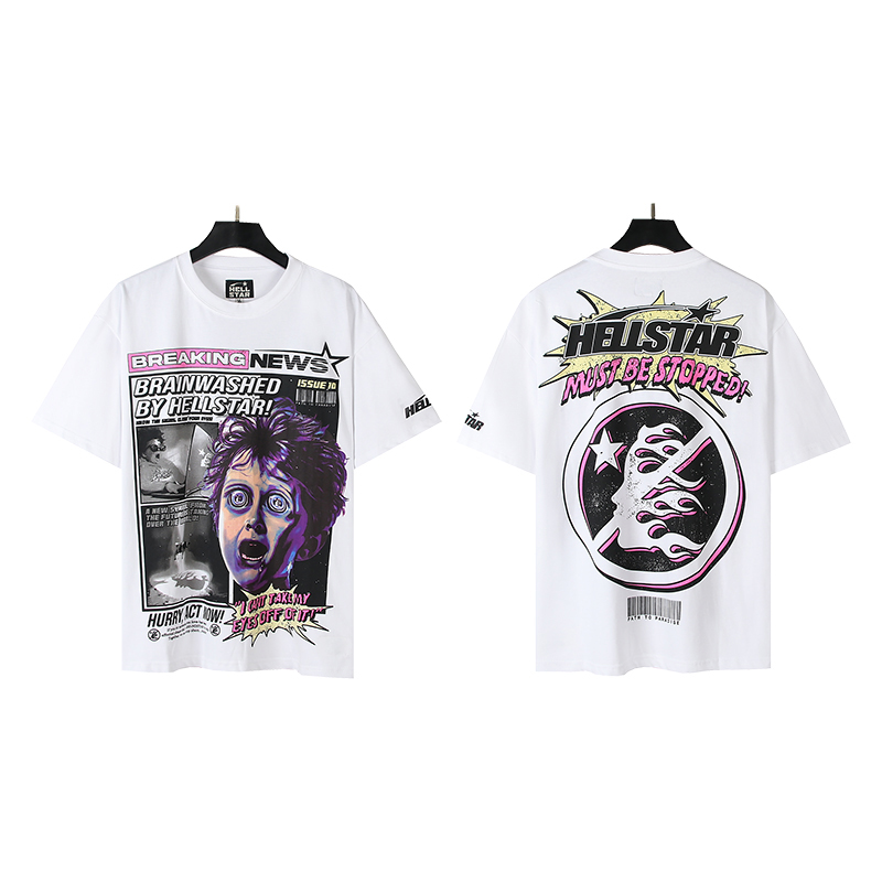 Hellstar Breaking News T-Shirt 'White' - FashionPlug