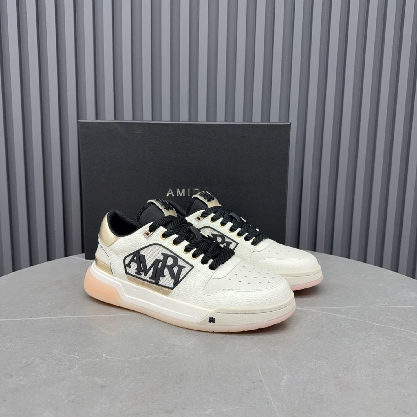Amiri Beige Classic Low Sneakers - FashionPlug