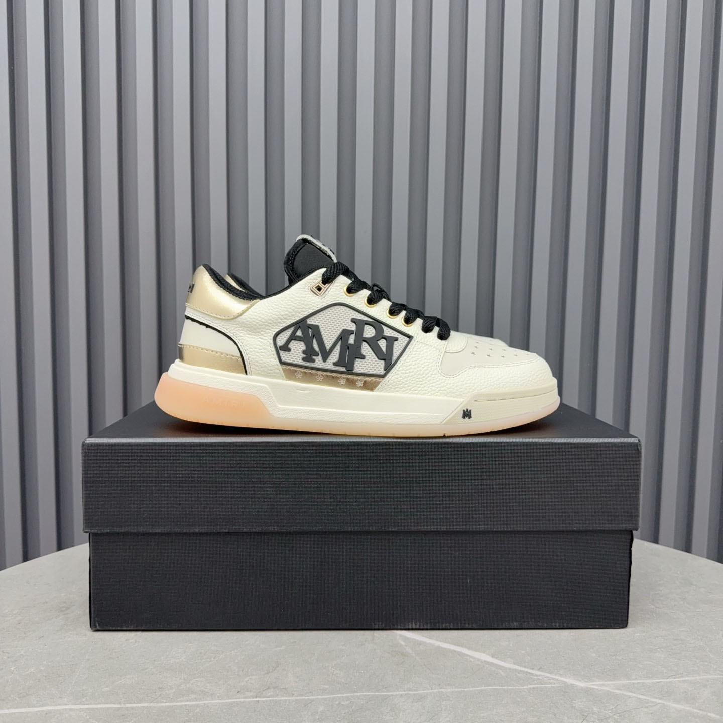 Amiri Beige Classic Low Sneakers - FashionPlug