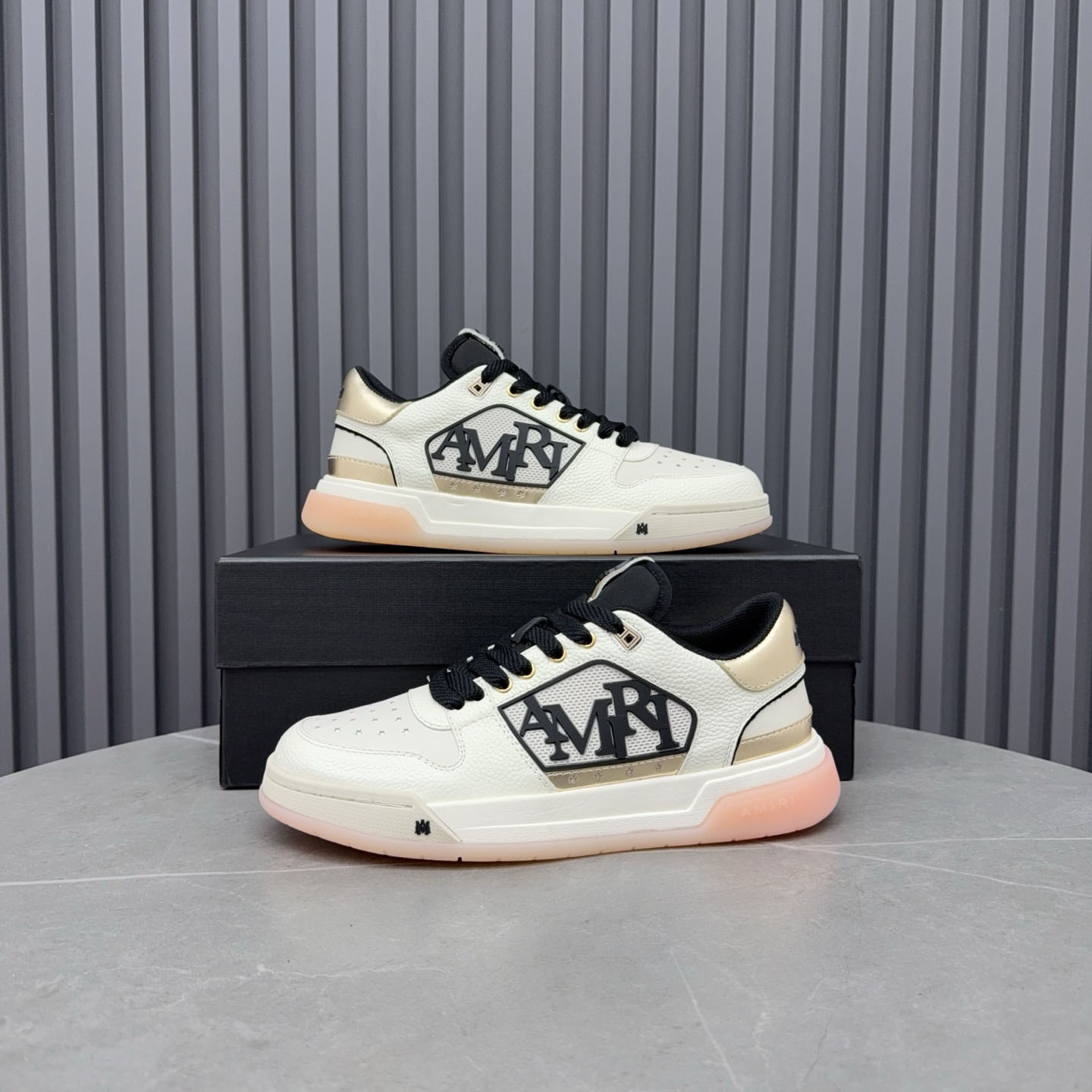 Amiri Beige Classic Low Sneakers - FashionPlug
