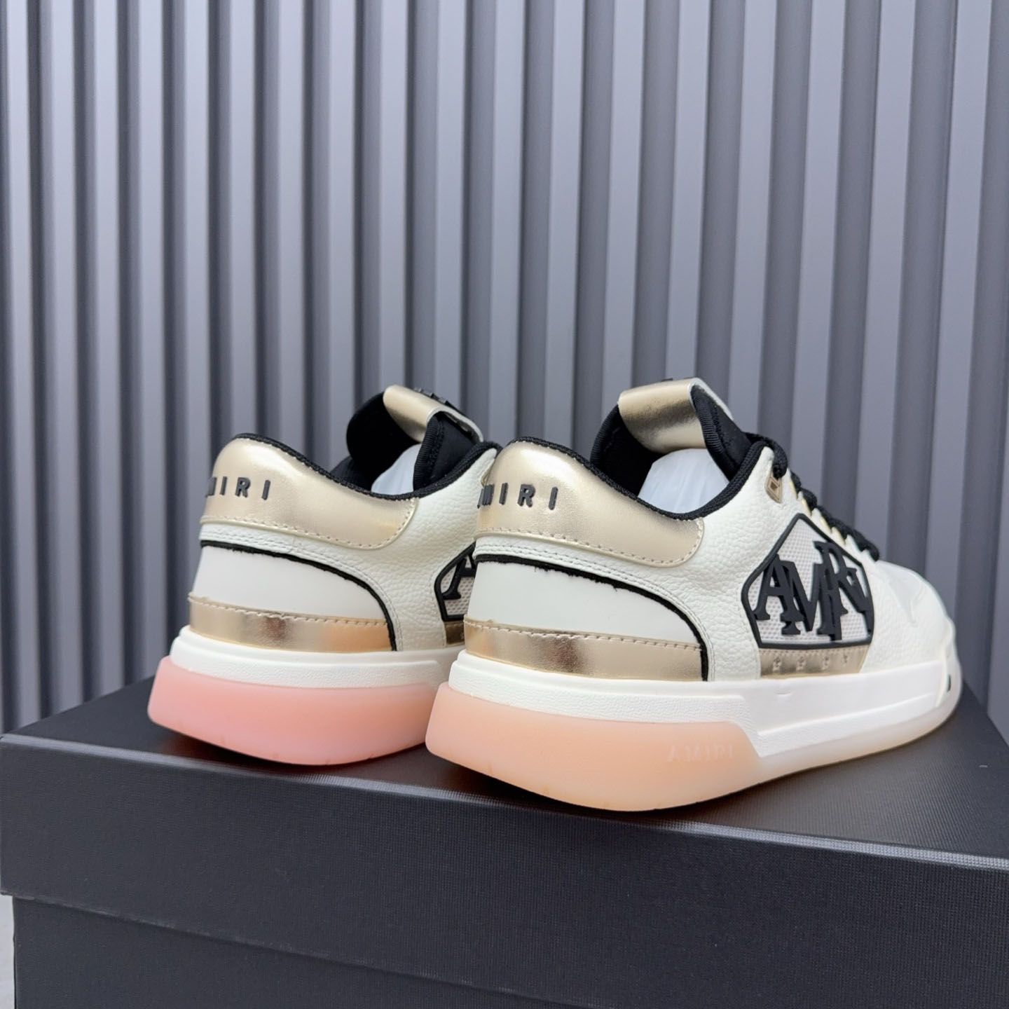 Amiri Beige Classic Low Sneakers - FashionPlug
