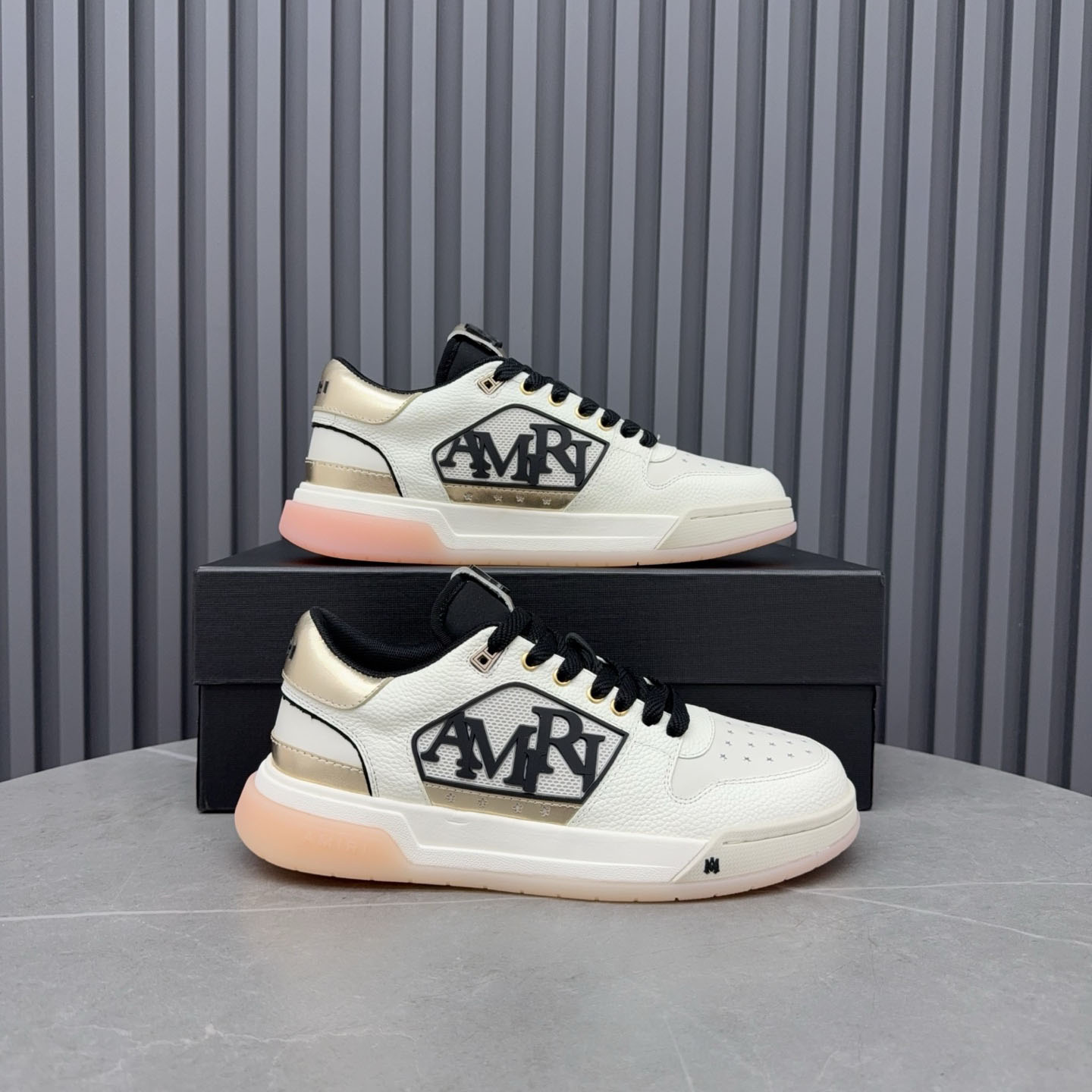 Amiri Beige Classic Low Sneakers - FashionPlug