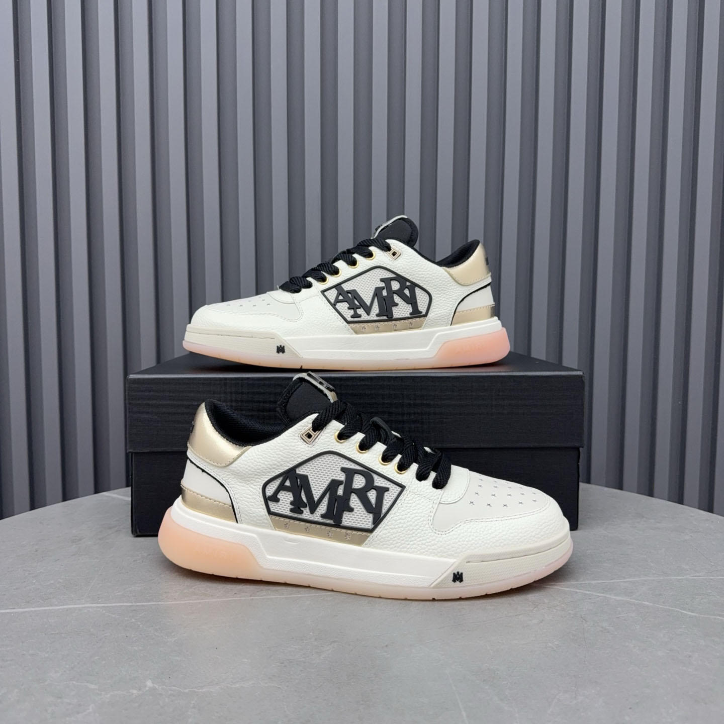 Amiri Beige Classic Low Sneakers - FashionPlug