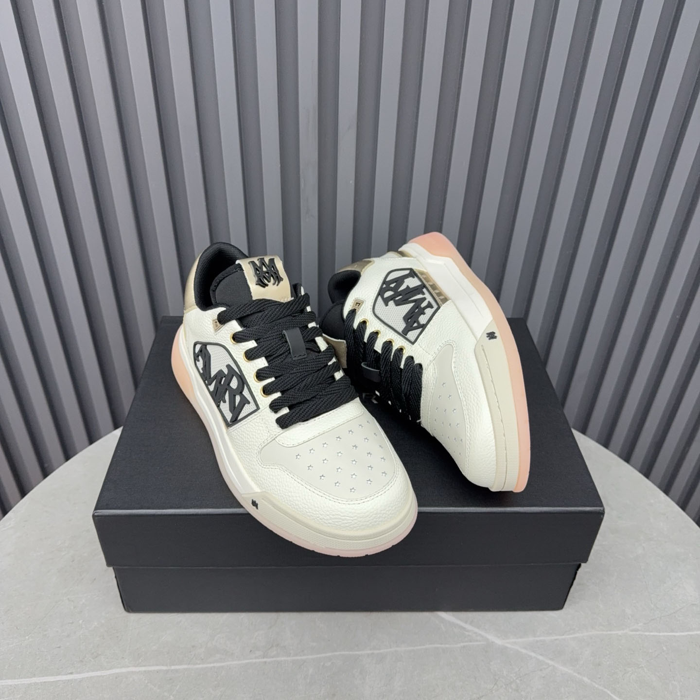 Amiri Beige Classic Low Sneakers - FashionPlug