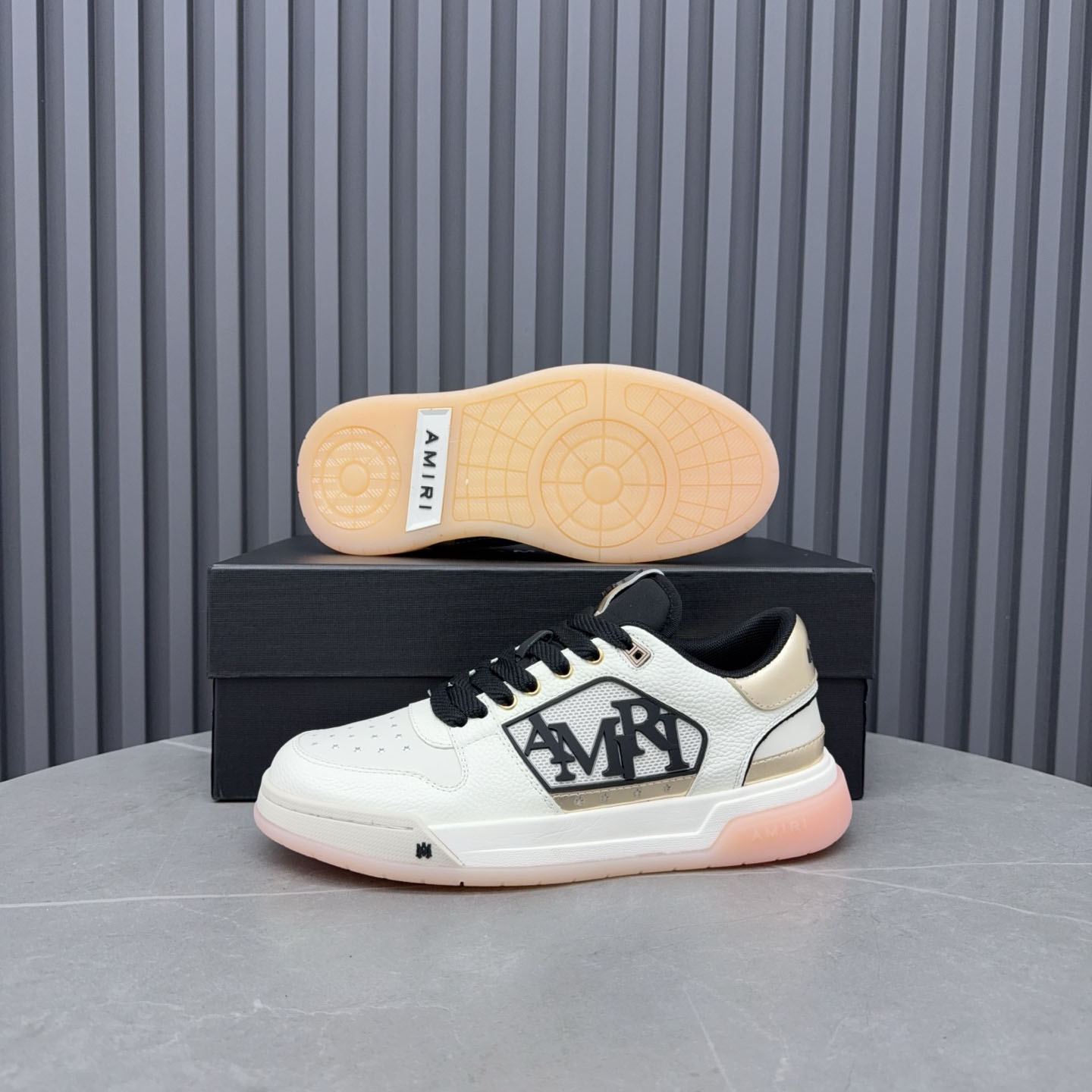 Amiri Beige Classic Low Sneakers - FashionPlug