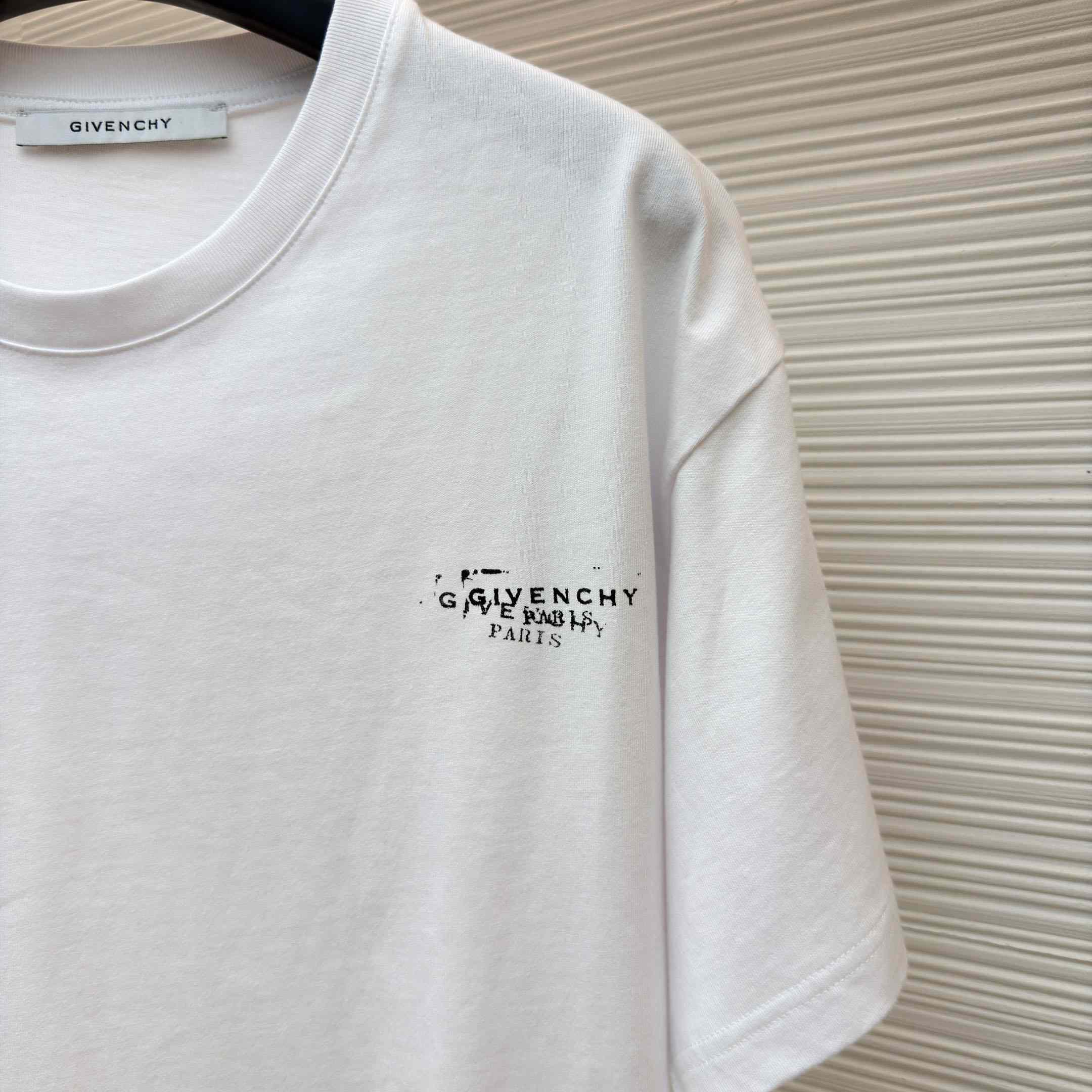 Givenchy White  Stamp Print T-shirt - FashionPlug
