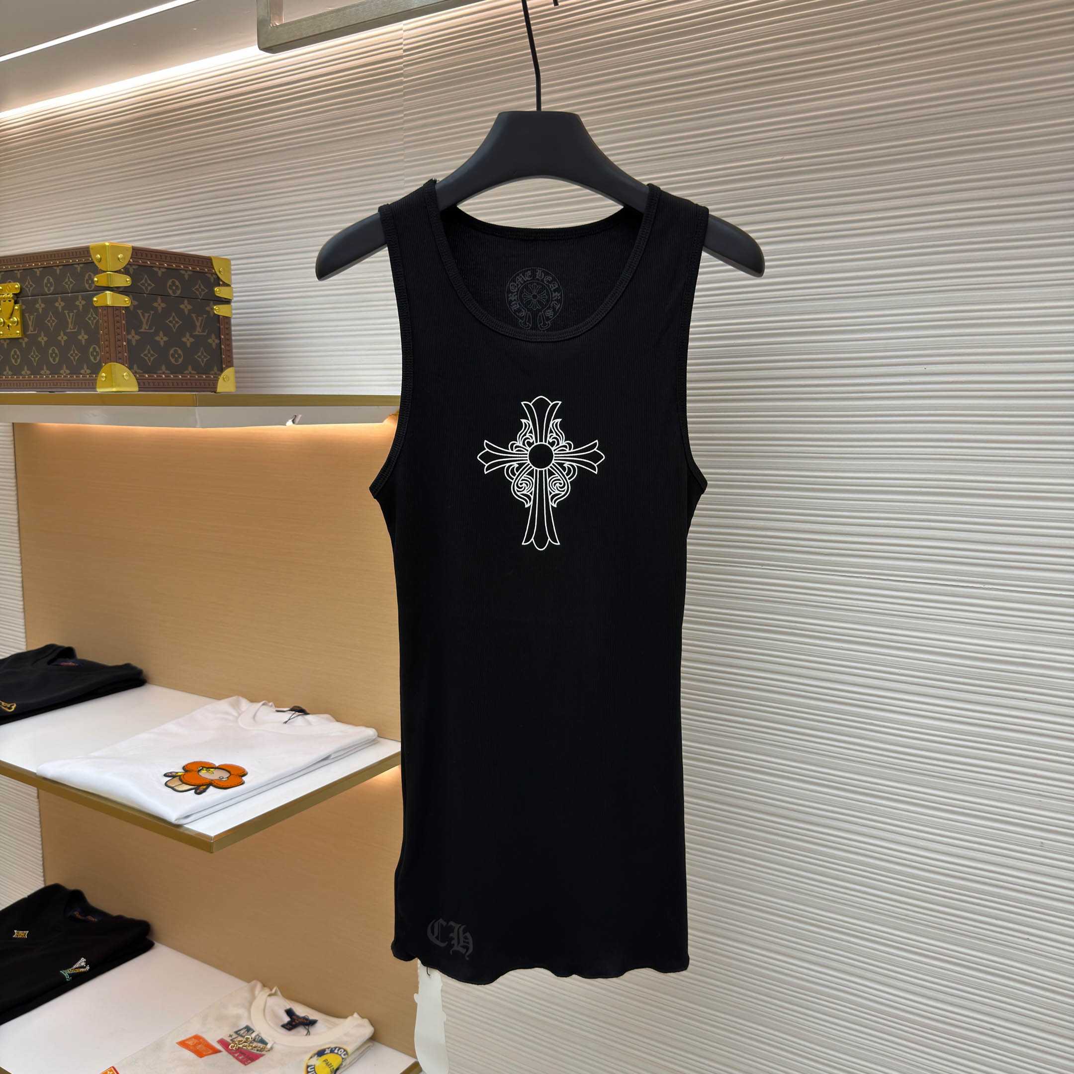 Chrome Hearts Hairy Cross Rib Tank 'Black' - FashionPlug