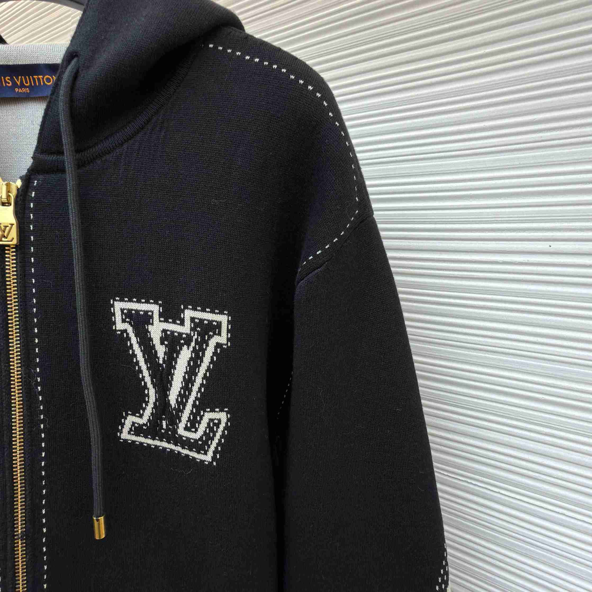 Louis Vuitton Graphic Intarsia Zipped Cotton Hoodie  - FashionPlug