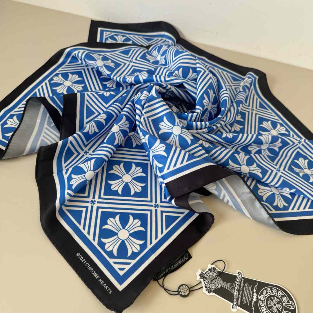 Chrome Heart Square Silk Scarf - FashionPlug