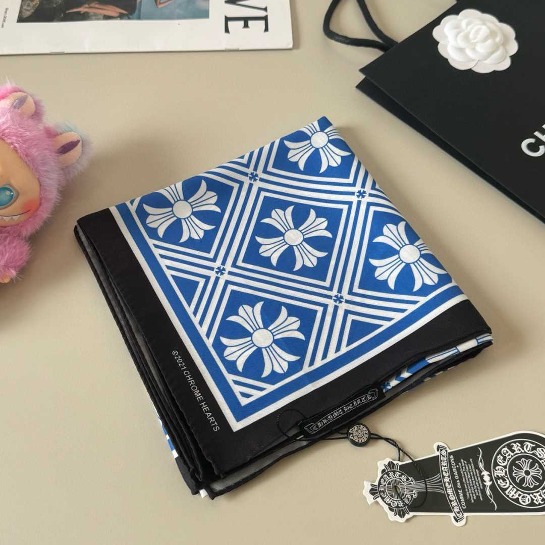 Chrome Heart Square Silk Scarf - FashionPlug