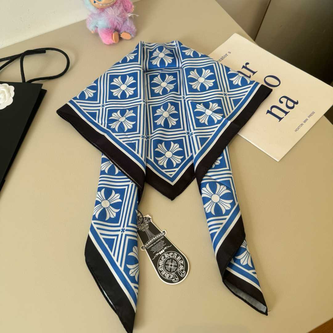 Chrome Heart Square Silk Scarf - FashionPlug