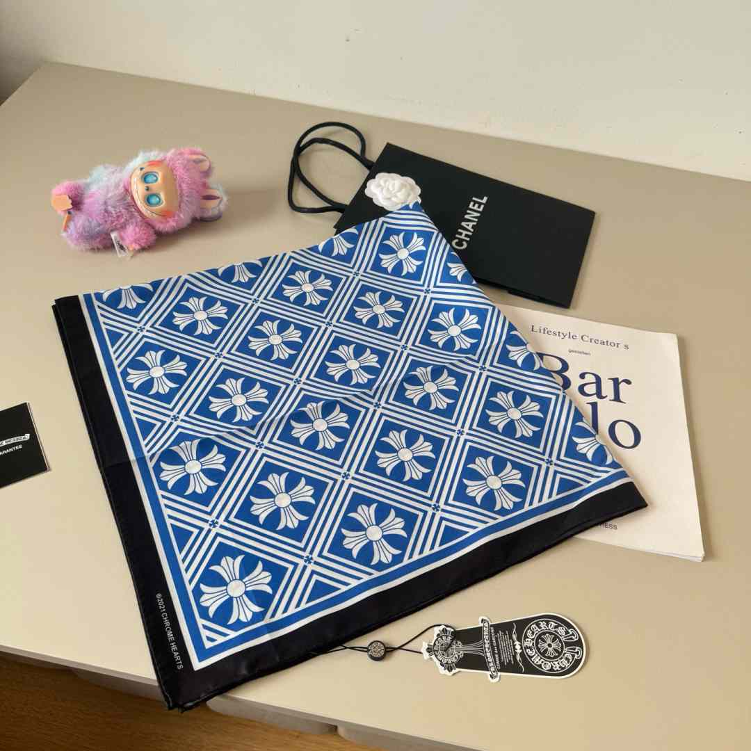 Chrome Heart Square Silk Scarf - FashionPlug