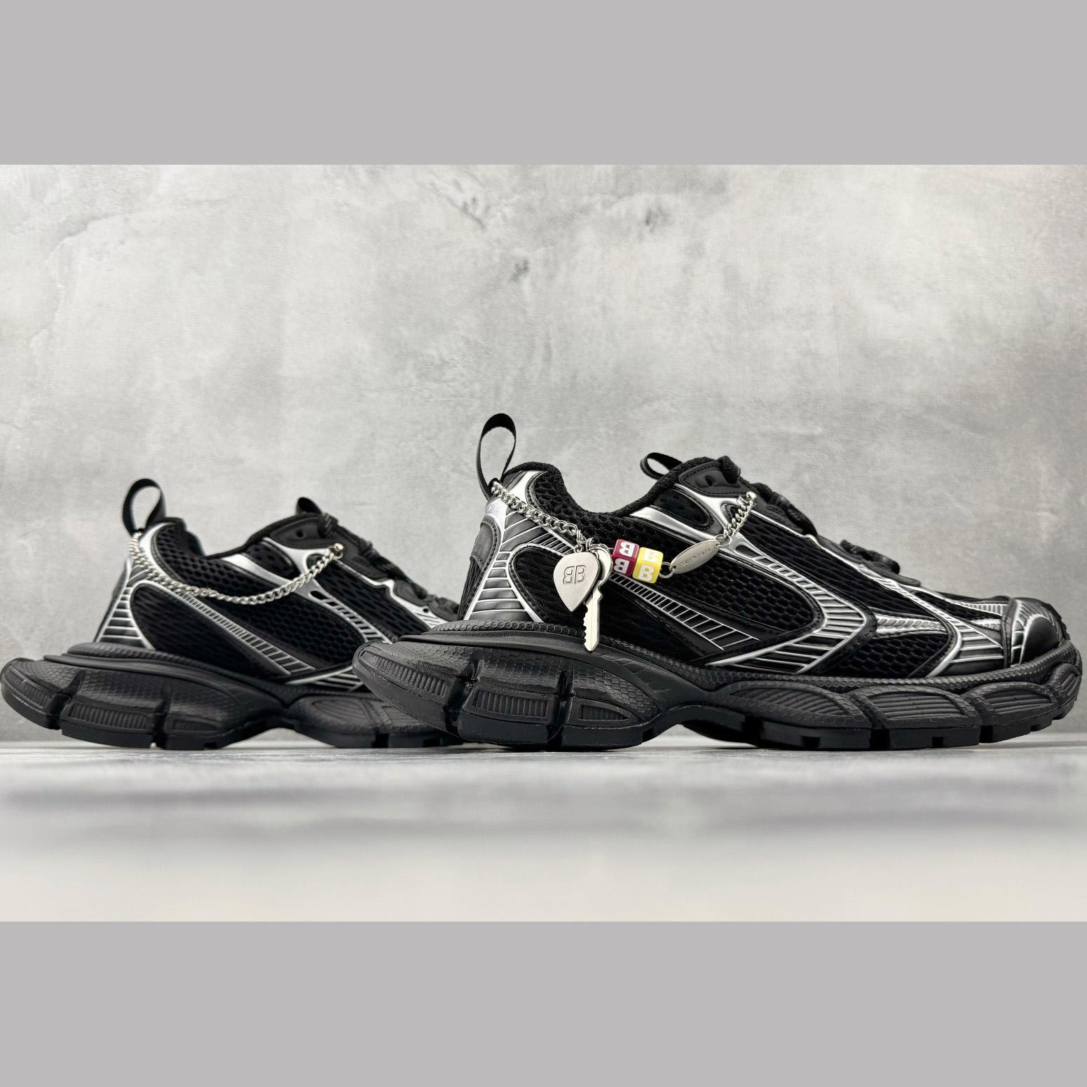 Balenciaga 3xl Sneaker With Charms In Black/Silver - FashionPlug