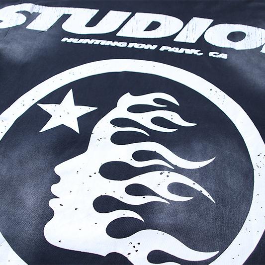 Hellstar Studios Cartoon Logo Glitter Logo T-Shirt 'Black' - FashionPlug