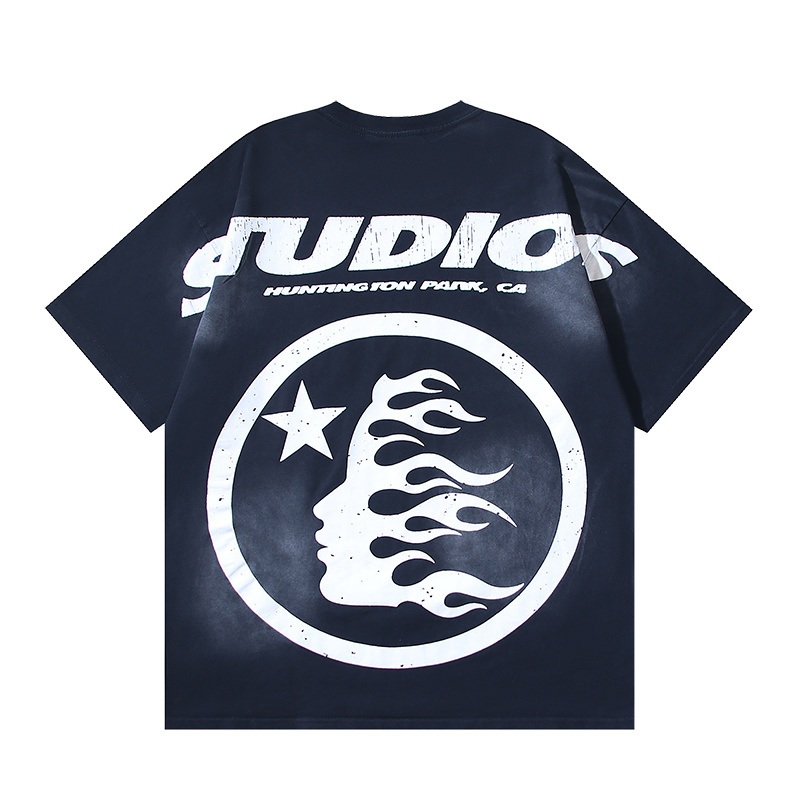 Hellstar Studios Cartoon Logo Glitter Logo T-Shirt 'Black' - FashionPlug