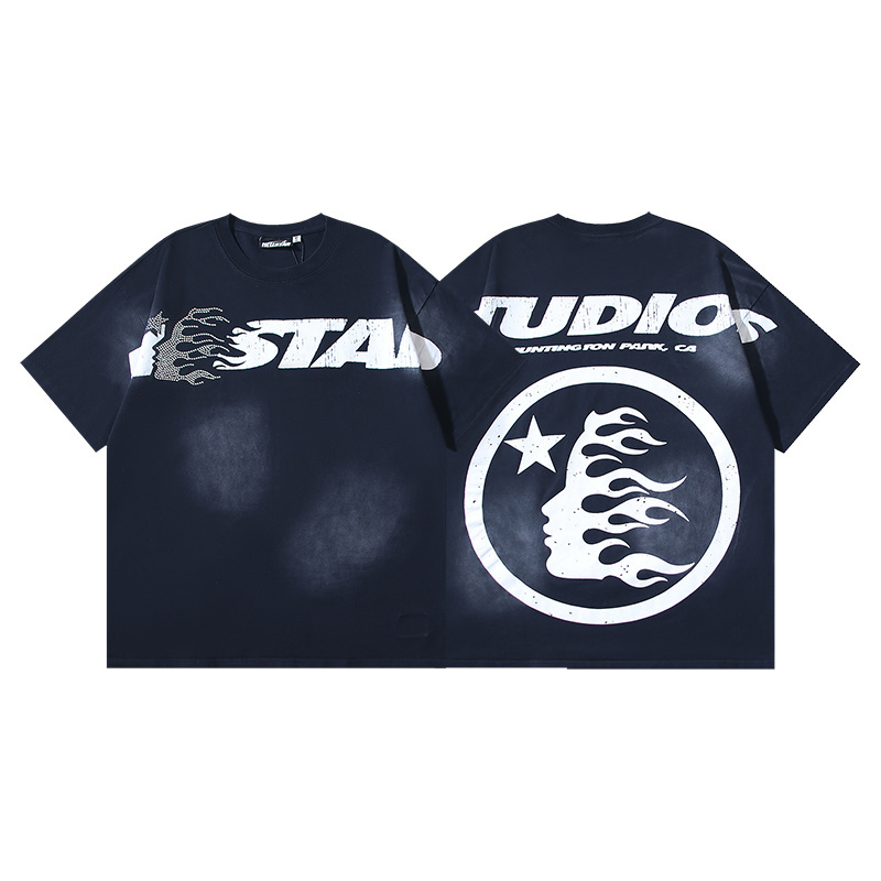 Hellstar Studios Cartoon Logo Glitter Logo T-Shirt 'Black' - FashionPlug