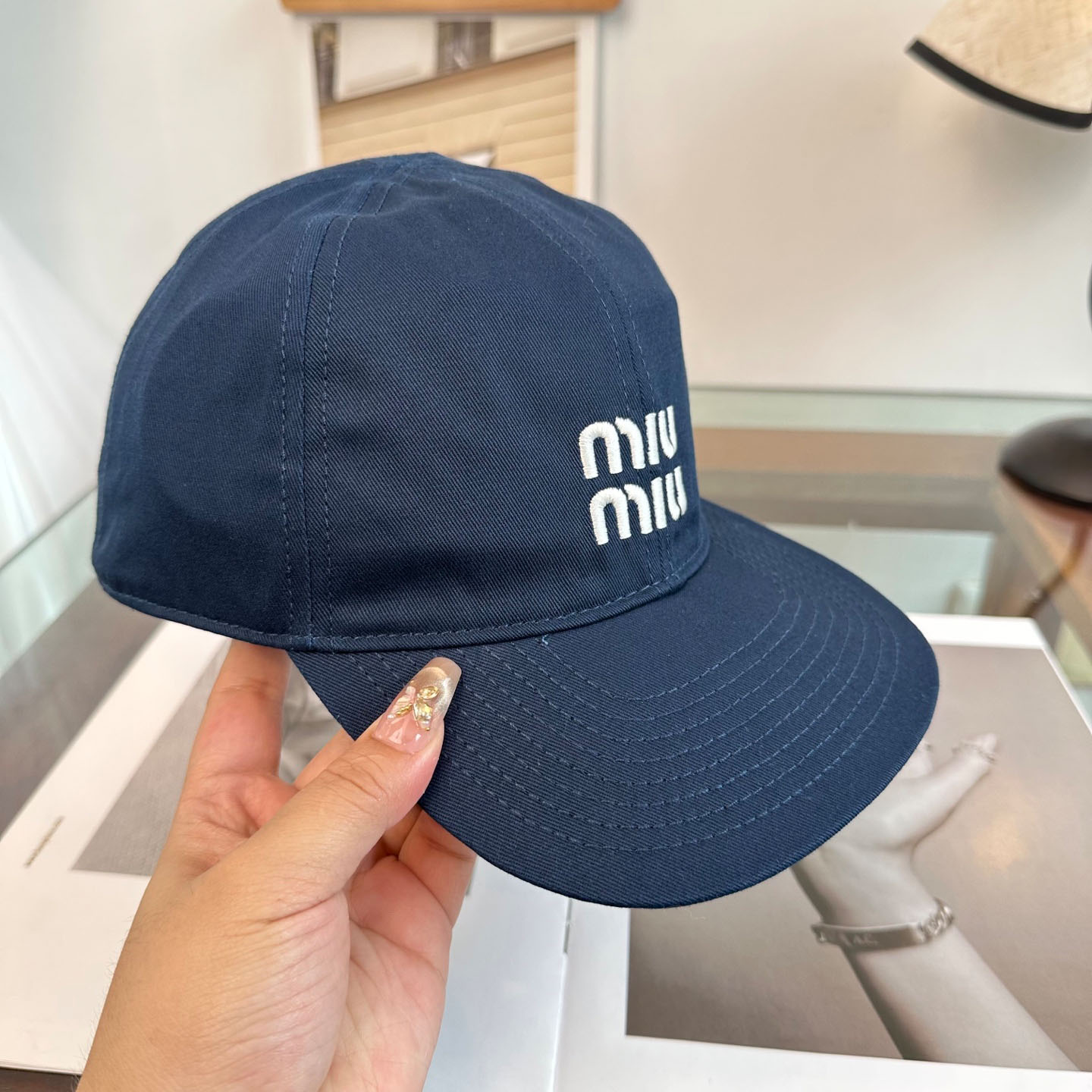 Miu Miu Denim Baseball Cap - FashionPlug