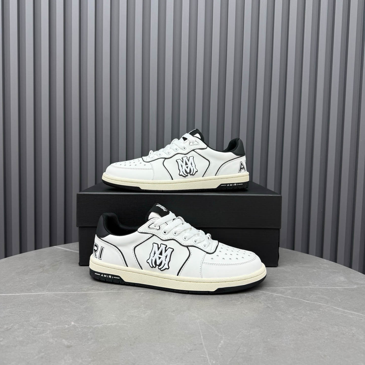 Amiri Off-White & Black Newport Sneakers - FashionPlug