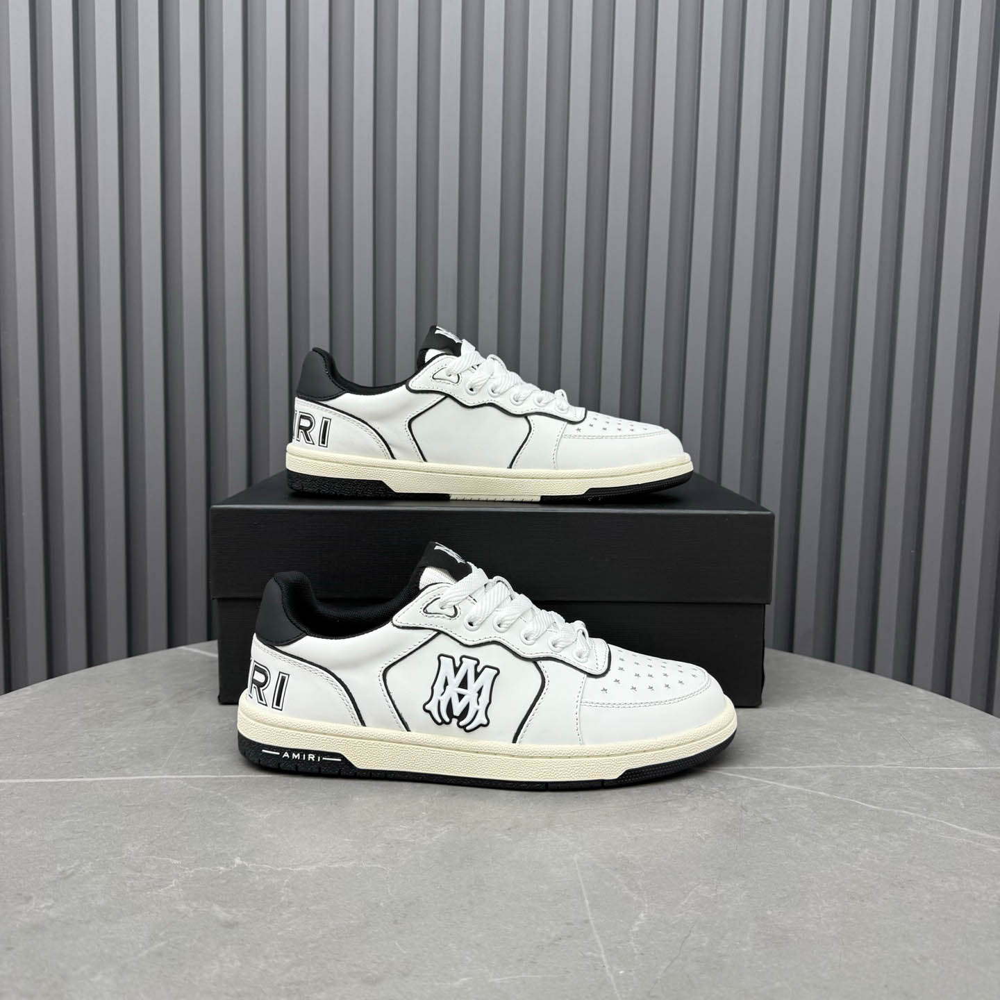 Amiri Off-White & Black Newport Sneakers - FashionPlug