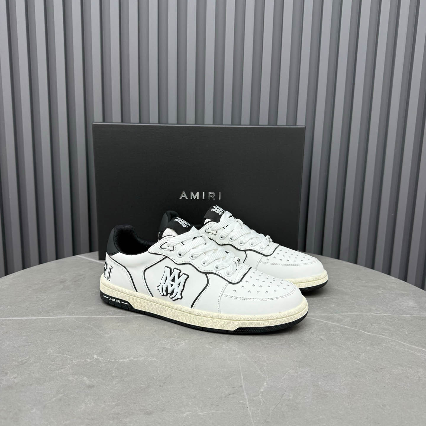 Amiri Off-White & Black Newport Sneakers - FashionPlug