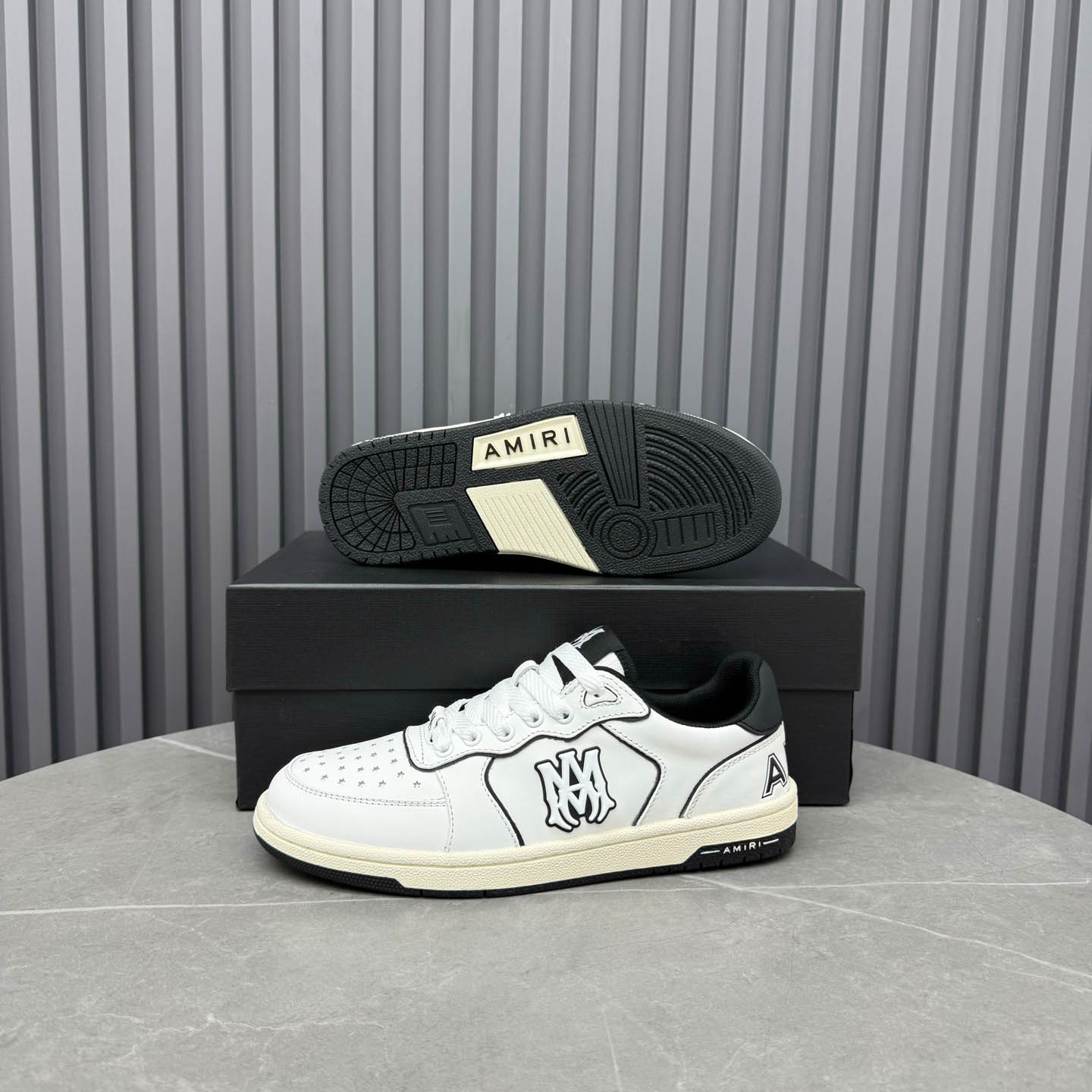 Amiri Off-White & Black Newport Sneakers - FashionPlug