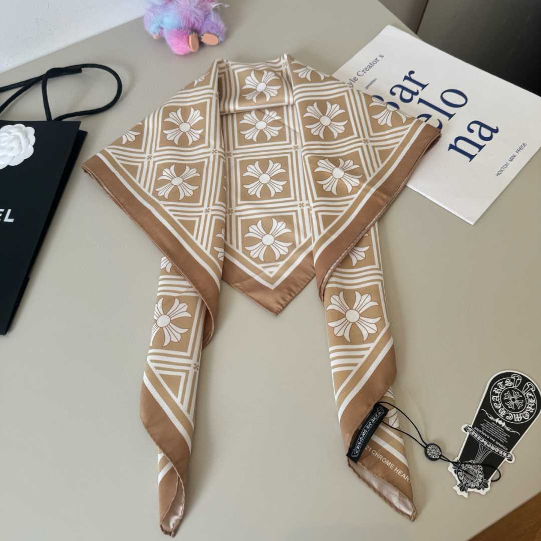Chrome Heart Square Silk Scarf - FashionPlug