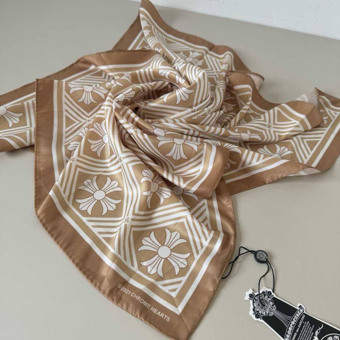 Chrome Heart Square Silk Scarf - FashionPlug