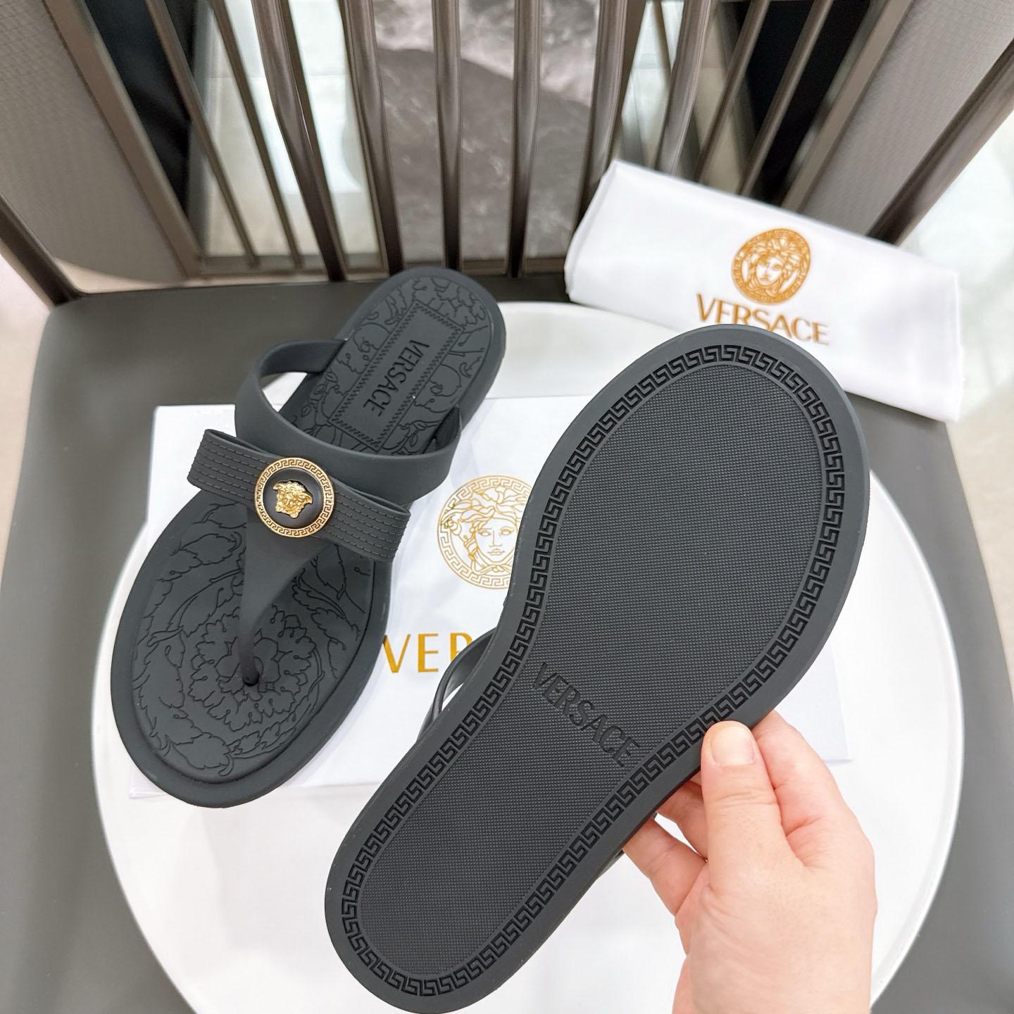 Versace Alia Medusa Embellished Slippers - FashionPlug