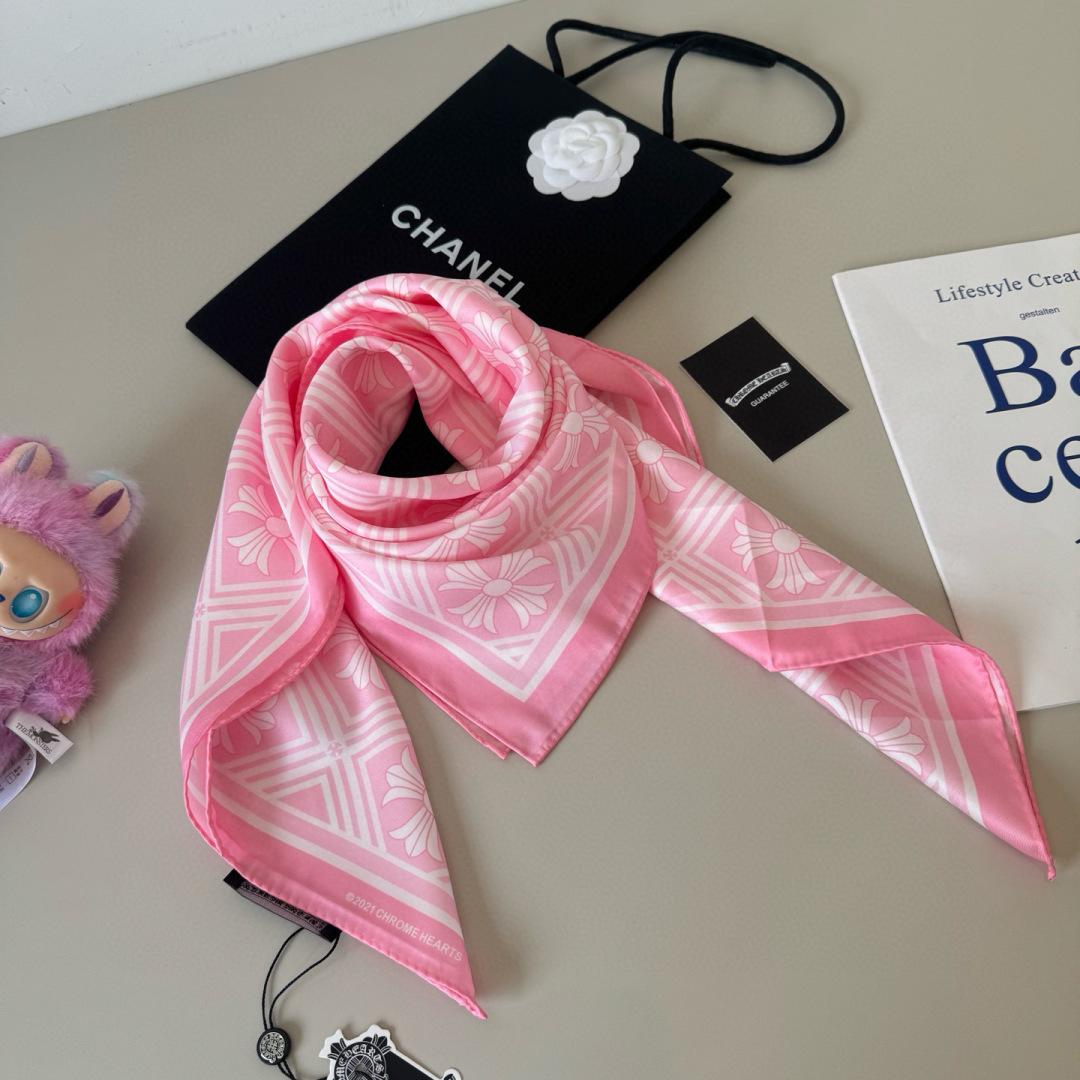 Chrome Heart Square Silk Scarf - FashionPlug
