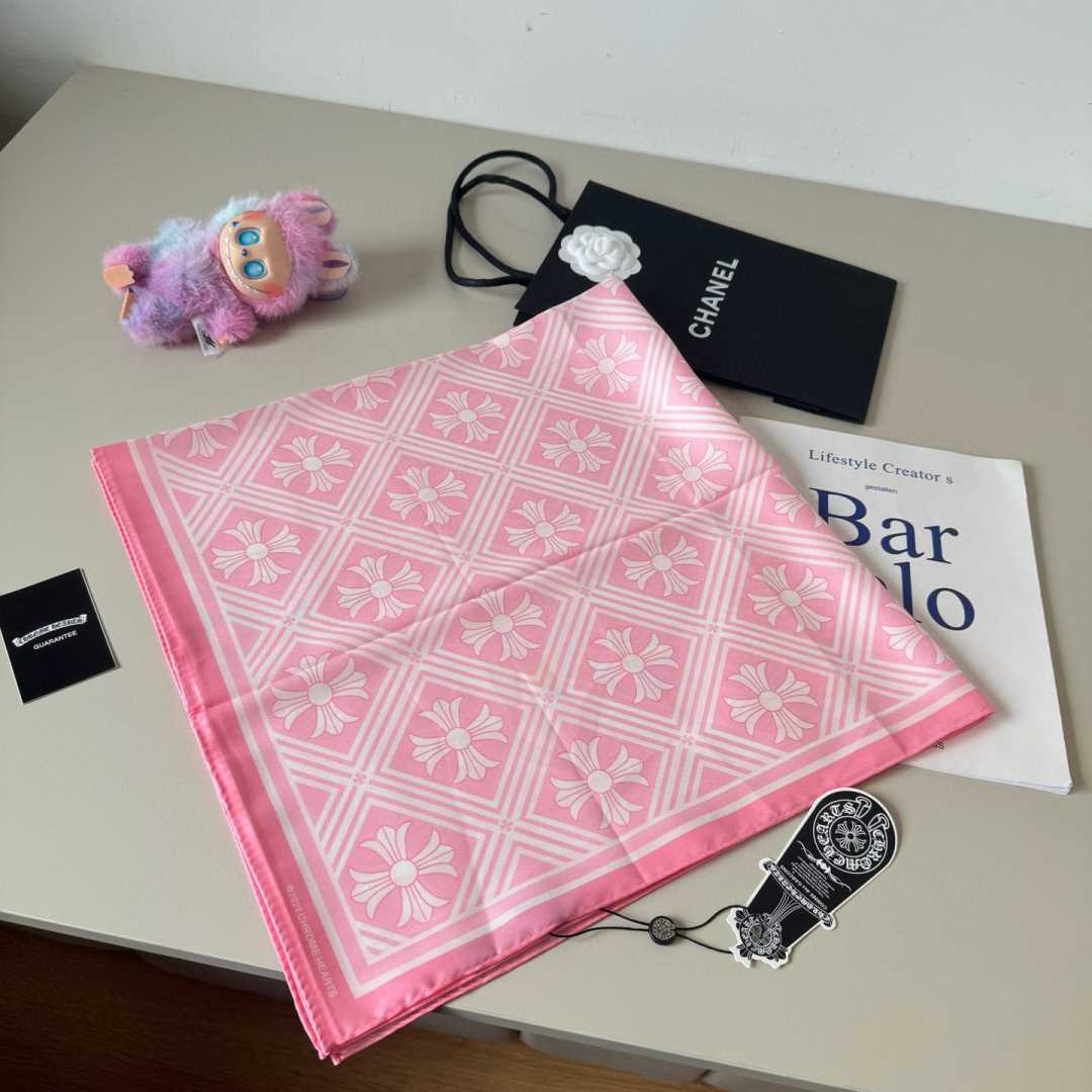 Chrome Heart Square Silk Scarf - FashionPlug