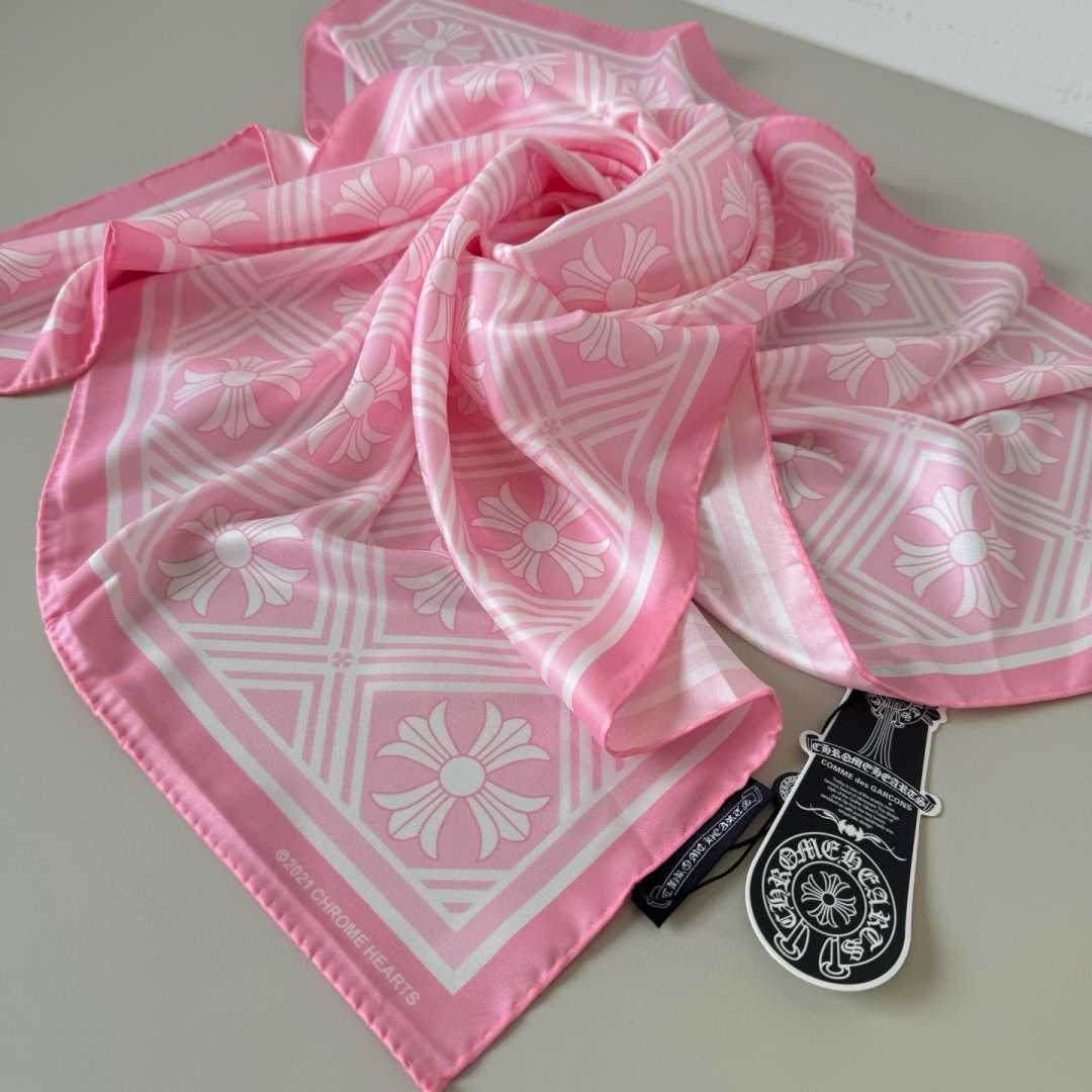 Chrome Heart Square Silk Scarf - FashionPlug