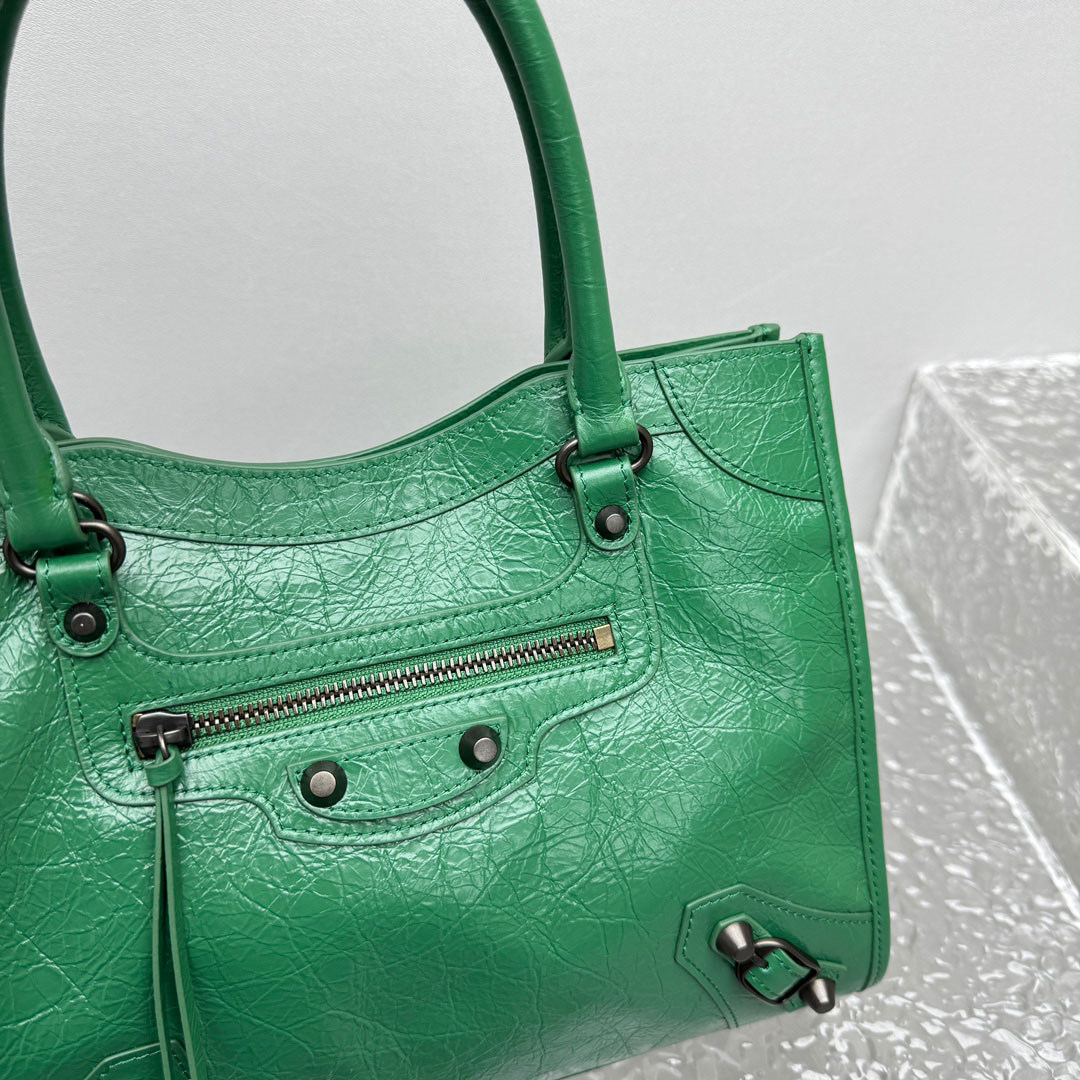 Balenciaga Le City Tote Bag Mini In Green - FashionPlug