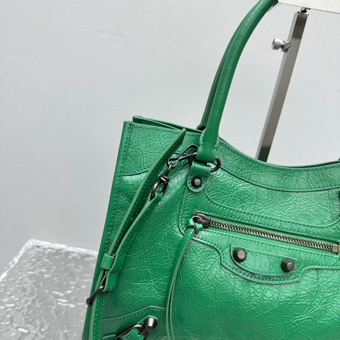 Balenciaga Le City Tote Bag Mini In Green - FashionPlug