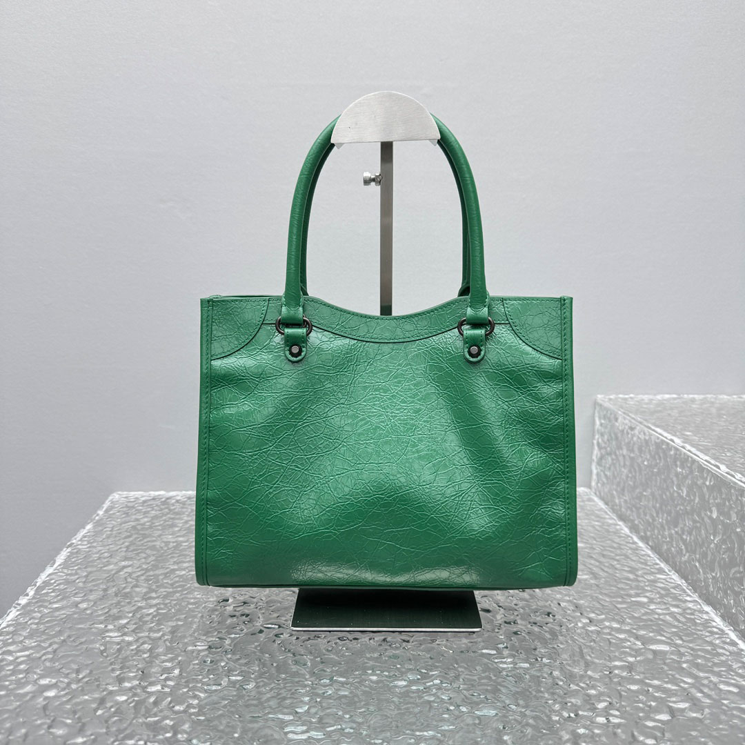 Balenciaga Le City Tote Bag Mini In Green - FashionPlug