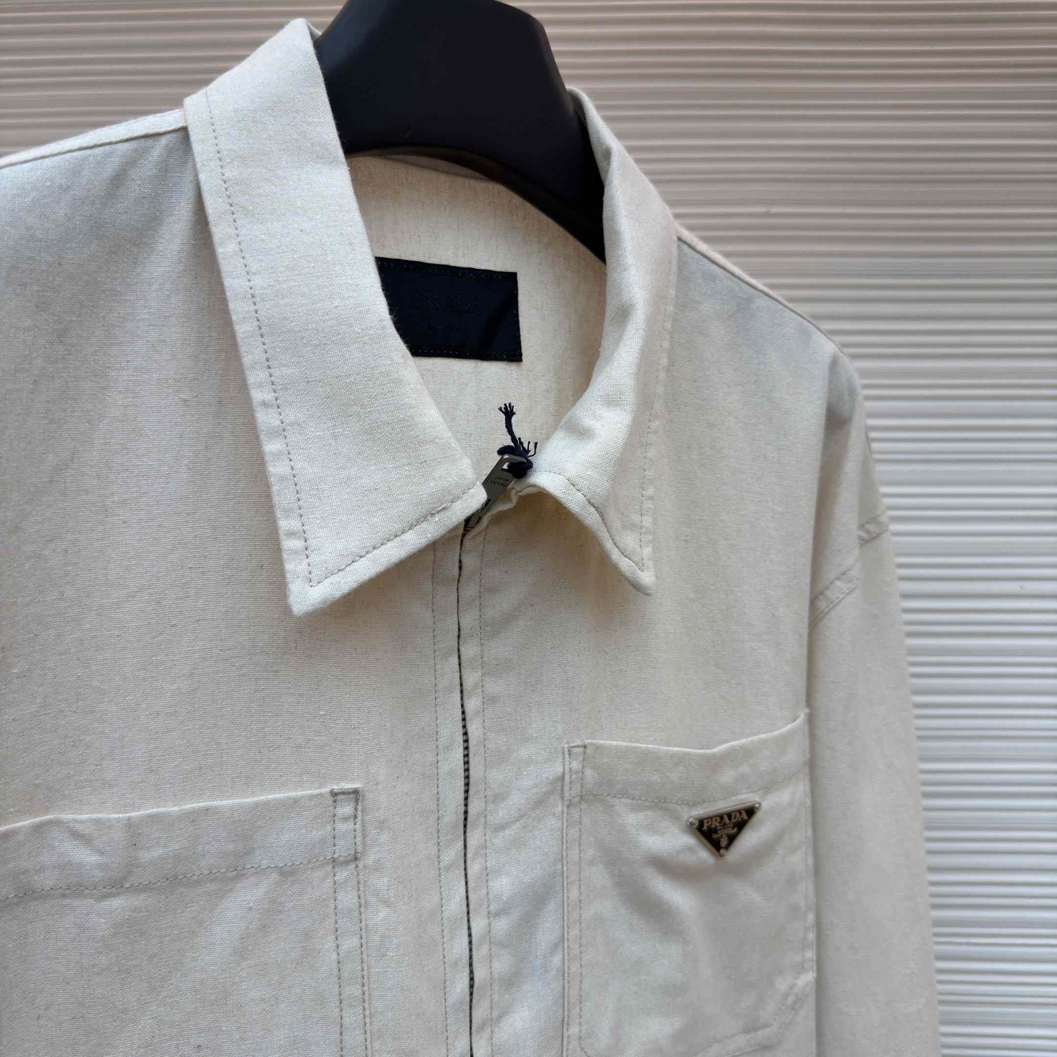 Prada Chambray Blouson Jacket - FashionPlug
