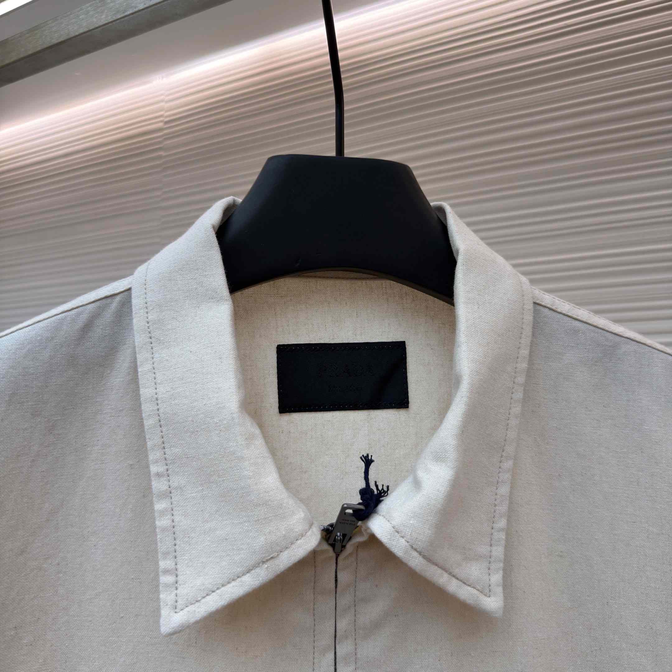 Prada Chambray Blouson Jacket - FashionPlug