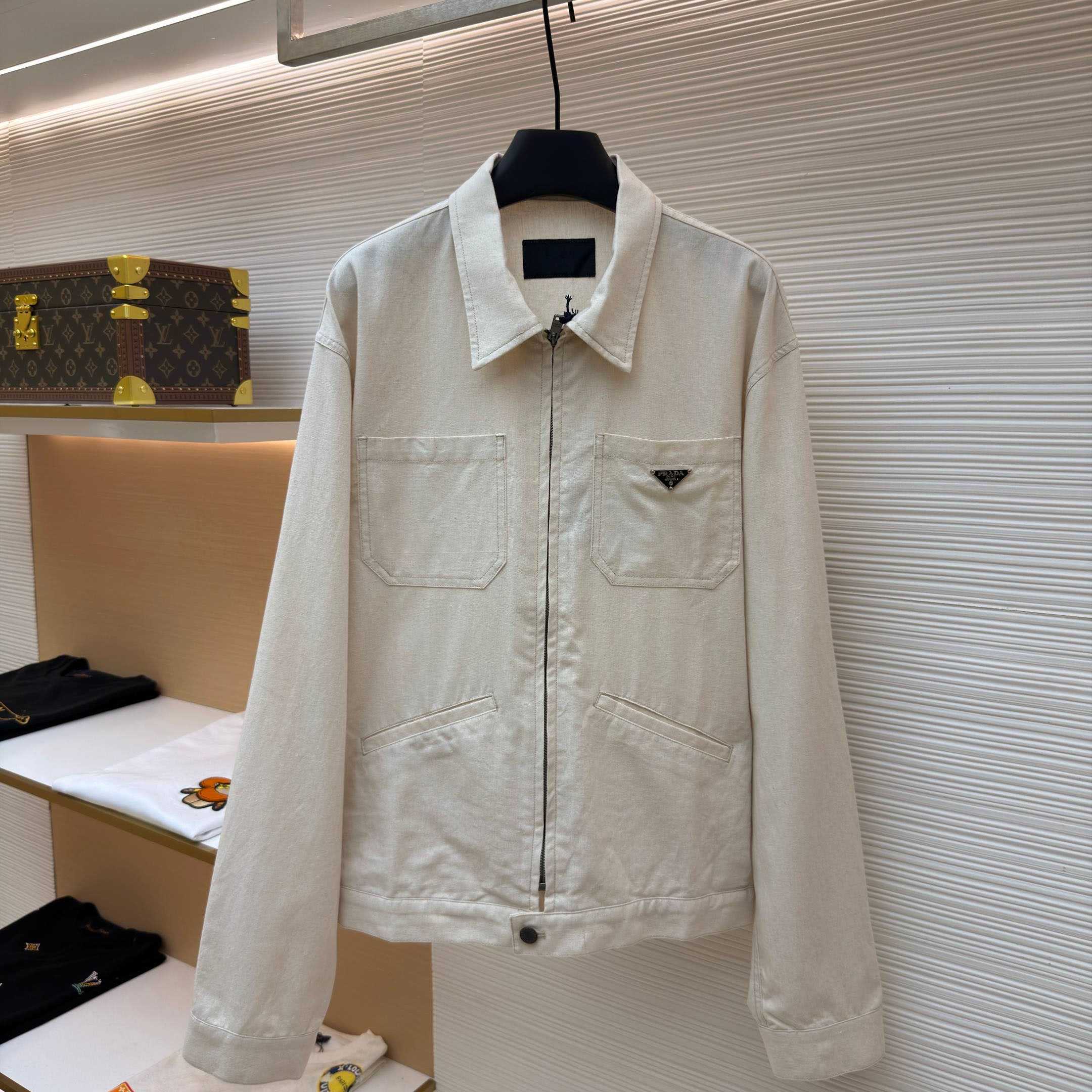 Prada Chambray Blouson Jacket - FashionPlug