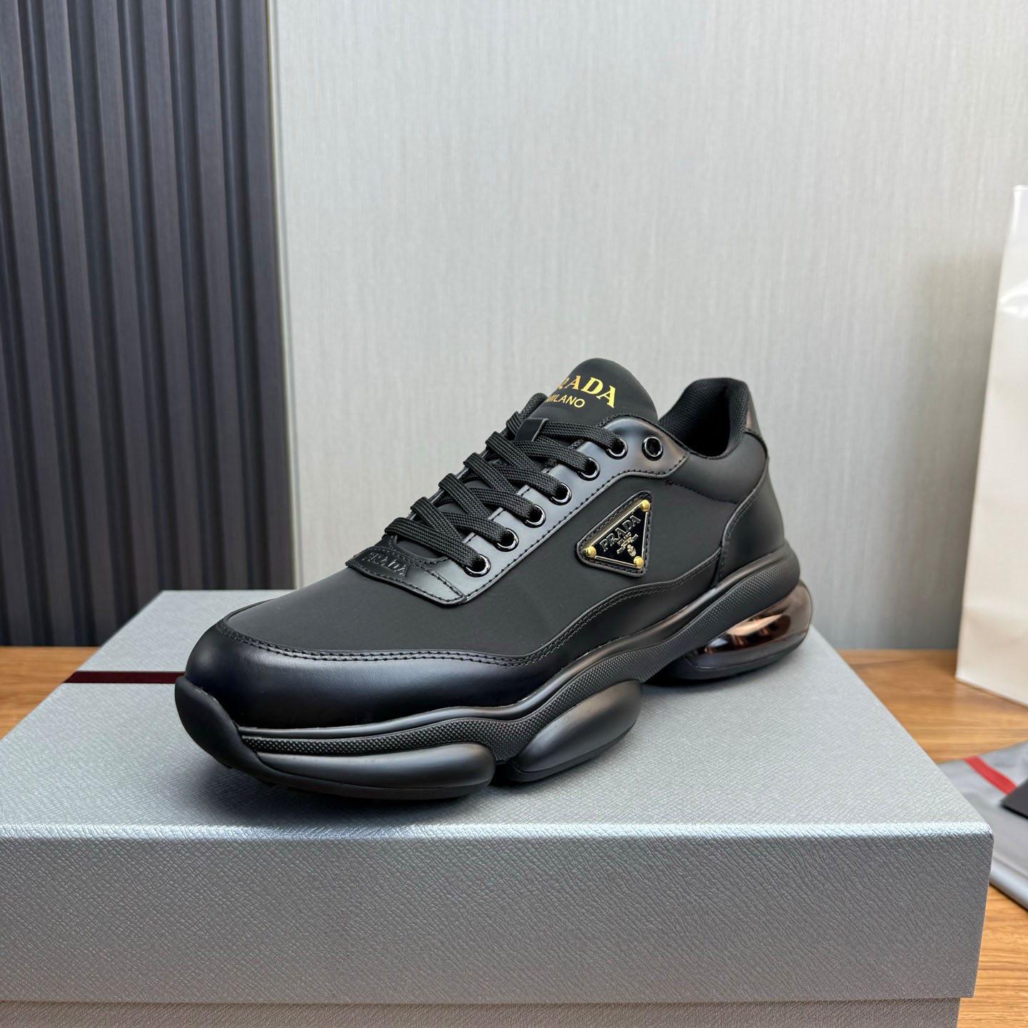 Prada Leather Sneakers - FashionPlug