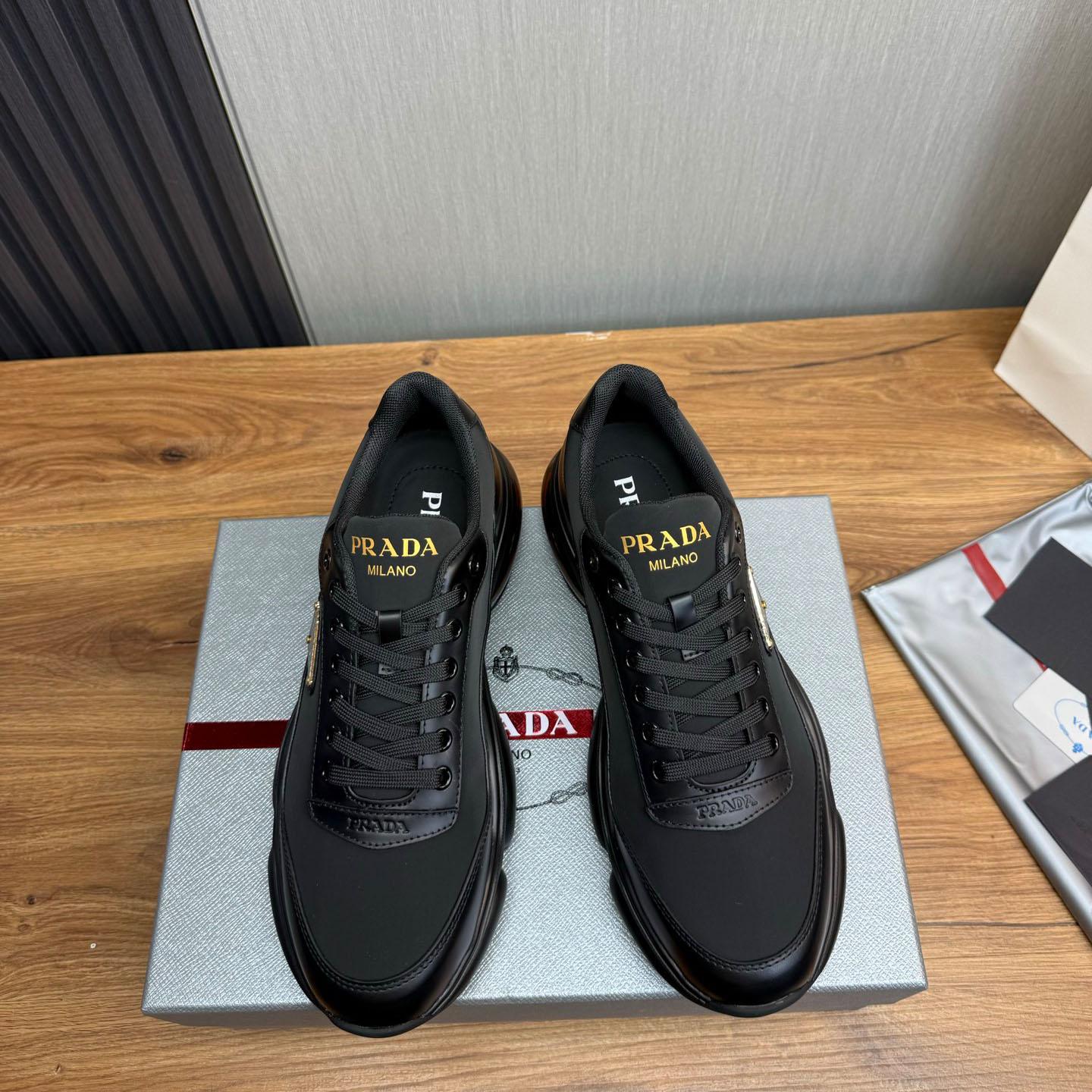 Prada Leather Sneakers - FashionPlug
