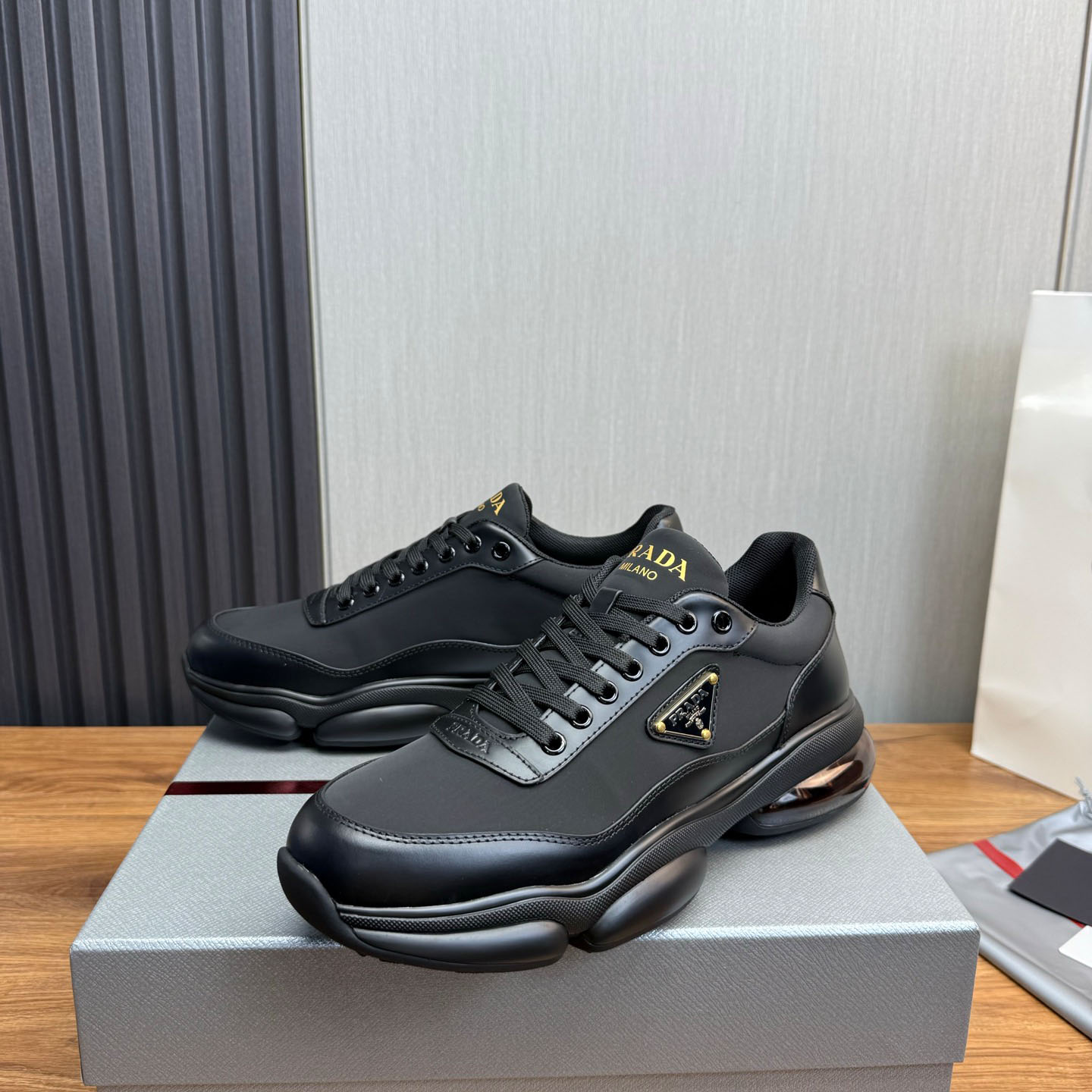 Prada Leather Sneakers - FashionPlug