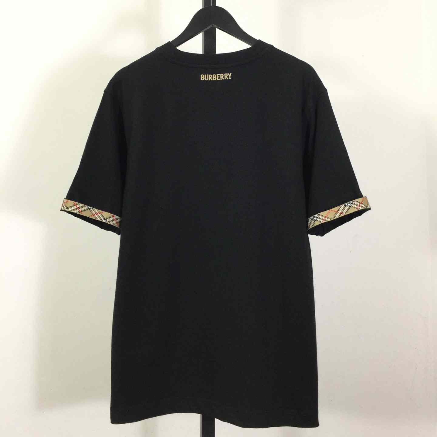 Burberry Check Trim Cotton T-shirt - FashionPlug