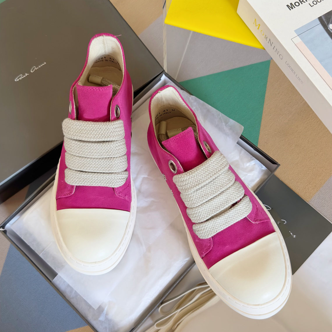 Rick Owens Laces Low-top  Sneakers - FashionPlug